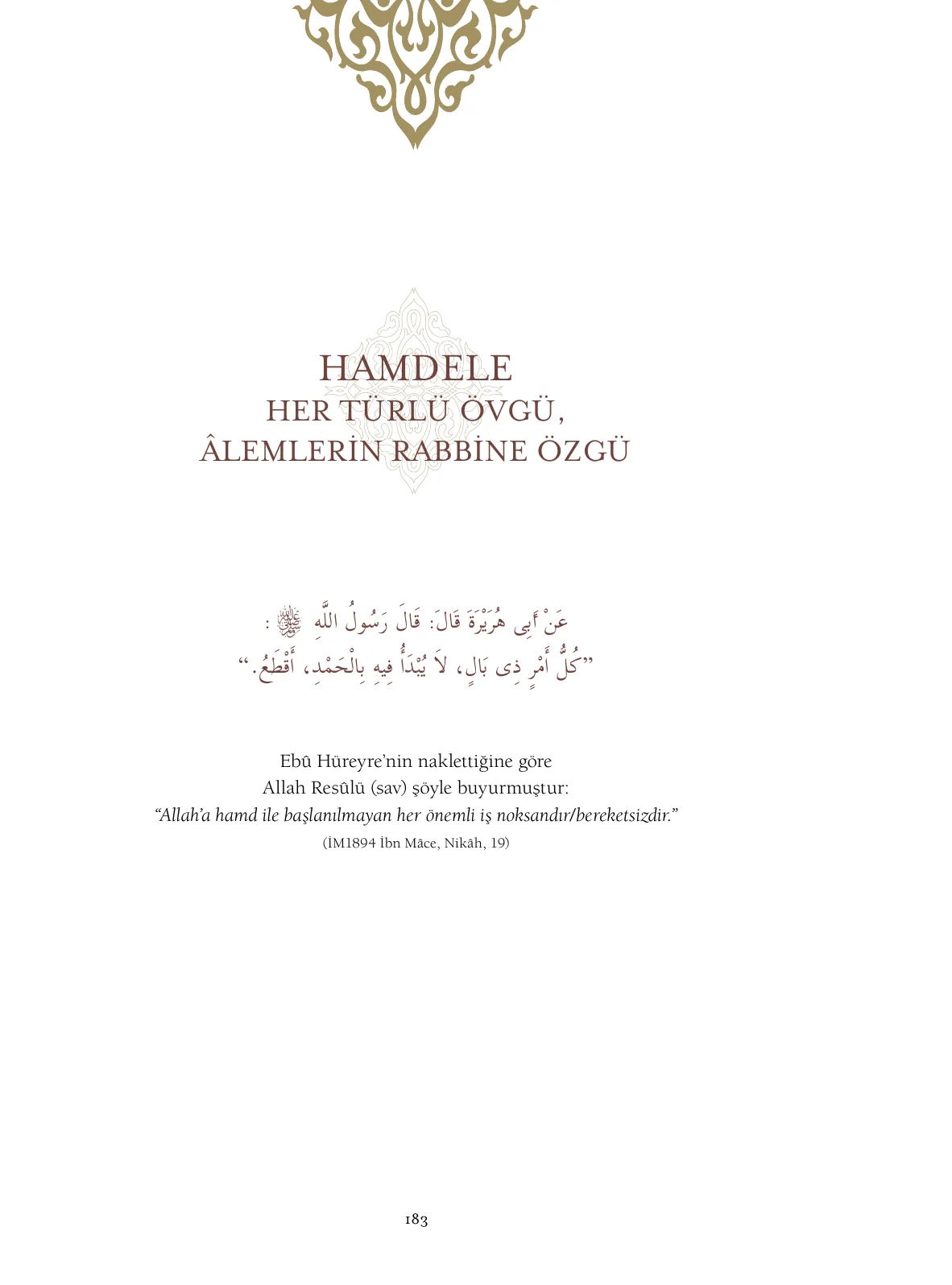 Hadislerle İslâm 1. Cilt, 183. sayfa