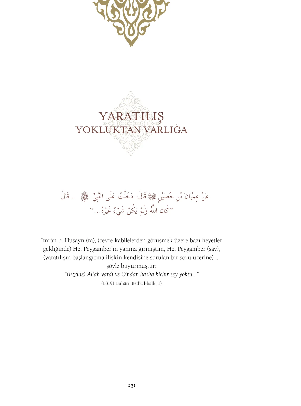 Hadislerle İslâm 1. Cilt, 231. sayfa